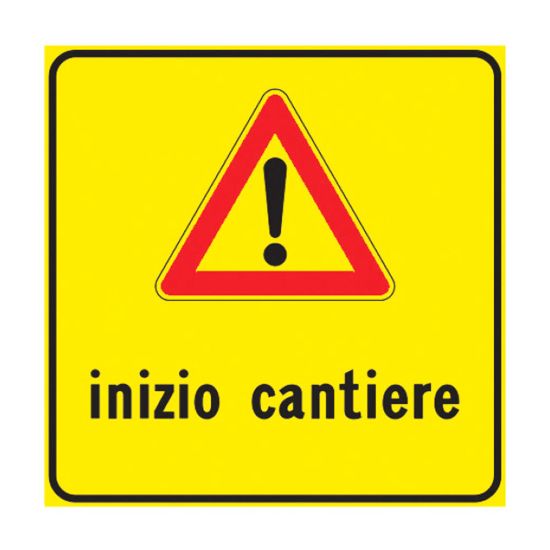Immagine di CARTELLO STRADALE PERICOLO INIZIO CANTIERE