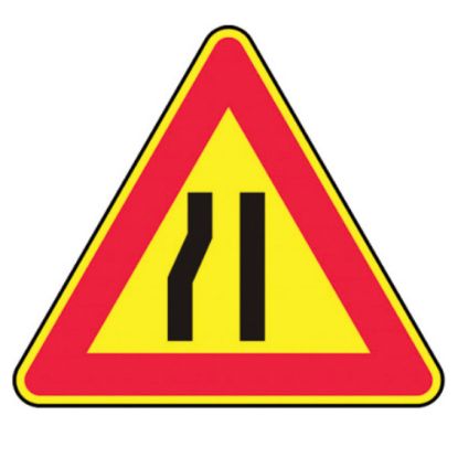 Immagine di CARTELLO STRADALE STRETTOIA ASIMMETRICA A SINISTRA