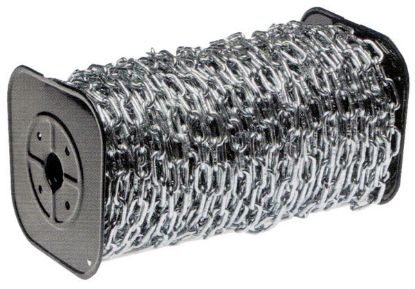 Immagine di CATENA GENOVESE SALDATA ZINCATA N°27 SPESSORE 8 MM LARGHEZZA 48 MM ALTEZZA 31 MM ROTOLO DA 12 MT ZA