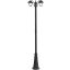 Immagine di LAMPIONE DA GIARDINO CON DOPPIO PORTALAMPADA ATTACCO E27 A LANTERNA FISSAGGIO A TERRA COLORE NERO H.232 CM VT-847 V-TAC