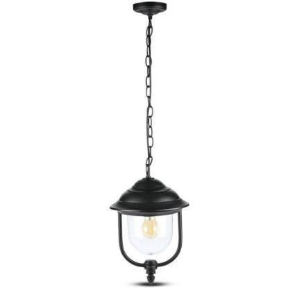 Immagine di LAMPADA A SOSPENSIONE A LANTERNA CON PORTALAMPADA ATTACCO E27 COLORE NERO IP44 VT-850 V-TAC