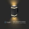Immagine di APPLIQUE A MURO FORMA QUADRATA DA ESTERNO CON 2 PORTALAMPADA ATTACCO E27 DOPPIO FASCIO LUMINOSO COLORE NERO IP44 VT-968 V-TAC