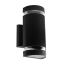 Immagine di APPLIQUE A MURO FORMA ROTONDA DA ESTERNO CON 2 PORTALAMPADA ATTACCO E27 DOPPIO FASCIO LUMINOSO COLORE NERO IP44 VT-967 V-TAC