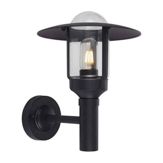 Immagine di APPLIQUE A MURO CON PORTALAMPADA A LANTERNA CON ATTACCO E27 COLORE NERO OPACO IP44 VT-1158 V-TAC