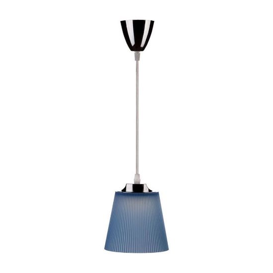 Immagine di LAMPADA A SOSPENSIONE LED 7W CAMPANA IN PLASTICA BLU CON ATTACCO IN METALLO CROMATO VT-1036-B V-TAC