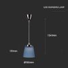 Immagine di LAMPADA A SOSPENSIONE LED 7W CAMPANA IN PLASTICA BLU CON ATTACCO IN METALLO CROMATO VT-1036-B V-TAC