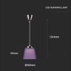 Immagine di LAMPADA A SOSPENSIONE LED 7W CAMPANA IN PLASTICA VIOLA CON ATTACCO IN METALLO CROMATO VT-1036-P V-TAC