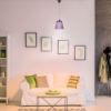 Immagine di LAMPADA A SOSPENSIONE LED 7W CAMPANA IN PLASTICA VIOLA CON ATTACCO IN METALLO CROMATO VT-1036-P V-TAC