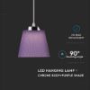 Immagine di LAMPADA A SOSPENSIONE LED 7W CAMPANA IN PLASTICA VIOLA CON ATTACCO IN METALLO CROMATO VT-1036-P V-TAC