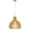 Immagine di LAMPADA A SOSPENSIONE IN LEGNO CON PARALUME A IMBUTO Ø35 x H 45 CM PORTALAMPADA ATTACCO E27 VT-3450 V-TAC