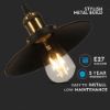 Immagine di LAMPADA A SOSPENSIONE IN METALLO CON ALTEZZA REGOLABILE PORTALAMPADA ATTACCO E27 COLORE NERO VT-7201 V-TAC
