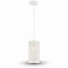 Immagine di LAMPADA A SOSPENSIONE A CILINDRO ALVEOLARE IN METALLO COLORE BIANCO Ø13 x H 25 CM PORTALAMPADA ATTACCO E27 VT-7131-MW V-TAC