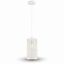 Immagine di LAMPADA A SOSPENSIONE A CILINDRO ALVEOLARE IN METALLO COLORE BIANCO Ø13 x H 25 CM PORTALAMPADA ATTACCO E27 VT-7131-MW V-TAC
