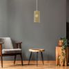 Immagine di LAMPADA A SOSPENSIONE A CILINDRO ALVEOLARE IN METALLO COLORE ORO SATINATO Ø13 x H 25 CM PORTALAMPADA ATTACCO E27 VT-7131-CG V-TAC