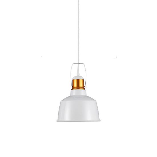 Immagine di LAMPADA A SOSPENSIONE IN ALLUMINIO BIANCO Ø22 x H 28 CM PORTALAMPADA ATTACCO E27 VT-7422-WH V-TAC