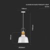 Immagine di LAMPADA A SOSPENSIONE IN ALLUMINIO BIANCO Ø22 x H 28 CM PORTALAMPADA ATTACCO E27 VT-7422-WH V-TAC