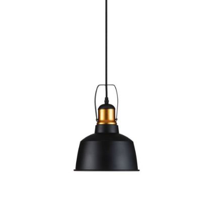 Immagine di LAMPADA A SOSPENSIONE IN ALLUMINIO NERO SATINATO Ø22 x H 28 CM PORTALAMPADA ATTACCO E27 VT-7422-B V-TAC