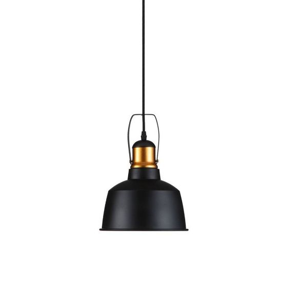Immagine di LAMPADA A SOSPENSIONE IN ALLUMINIO NERO SATINATO Ø22 x H 28 CM PORTALAMPADA ATTACCO E27 VT-7422-B V-TAC