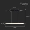 Immagine di LAMPADA A SOSPENSIONE LED 24W 4000K DIMENSIONE 8x20 CM COLORE NERO VT-7821-B V-TAC