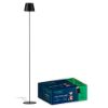 Immagine di PIANTANA LED A BATTERIA RICARICABILE 4W COLORE NERO CON TOUCH DIMMERABILE ALTEZZA VARIABILE 3000K VT-7544-B V-TAC