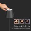 Immagine di PIANTANA LED A BATTERIA RICARICABILE 4W COLORE NERO CON TOUCH DIMMERABILE ALTEZZA VARIABILE 3000K VT-7544-B V-TAC