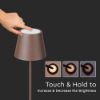 Immagine di PIANTANA LED A BATTERIA RICARICABILE 4W COLORE CORTEN CON TOUCH DIMMERABILE ALTEZZA VARIABILE 3000K VT-7544-C V-TAC