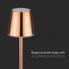 Immagine di LAMPADA LED DA TAVOLO A BATTERIA RICARICABILE 3W COLORE ORO DIMMERABILE 4000K VT-7703-RB-GD V-TAC