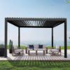 Immagine di PERGOLA BIOCLIMATICA IN ALLUMINIO ATENA-120 PALO 12x12 CM DIMENSIONE 300x400XH250 CM COLORE GRIGIO VERDELOOK