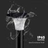 Immagine di LAMPIONCINO LED DA TERRA SOLARE CON PALO 15W E BATTERIA LIFEPO4 3.2V COLORE NERO DIAMETRO 257 MM x 1073,80 MM CON SELETTORE 4000K O 6400K IP65 VT-413 V-TAC