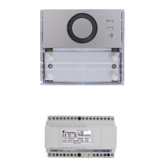 Immagine di KIT AUDIO BASE IMPIANTO COMPOSTO DA 1 POSTO ESTERNO AUDIO SERIE ALBA ED ALIMENTATORE 2221MQ FARFISA