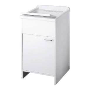 Immagine di LAVATOIO IN PVC CON MOBILE 50x50 CM COMPLETO DI ASSE IN POLIPROPILENE NEGRARI