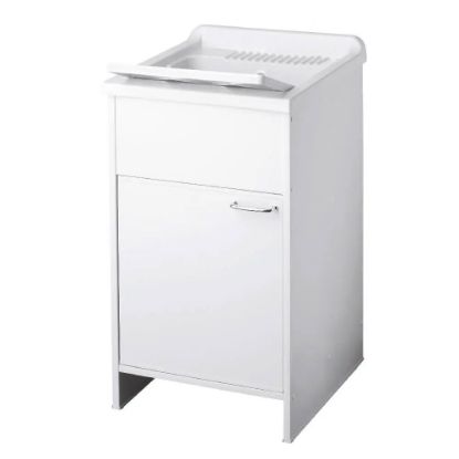 Immagine di LAVATOIO IN PVC CON MOBILE 50x50 CM COMPLETO DI ASSE IN POLIPROPILENE NEGRARI