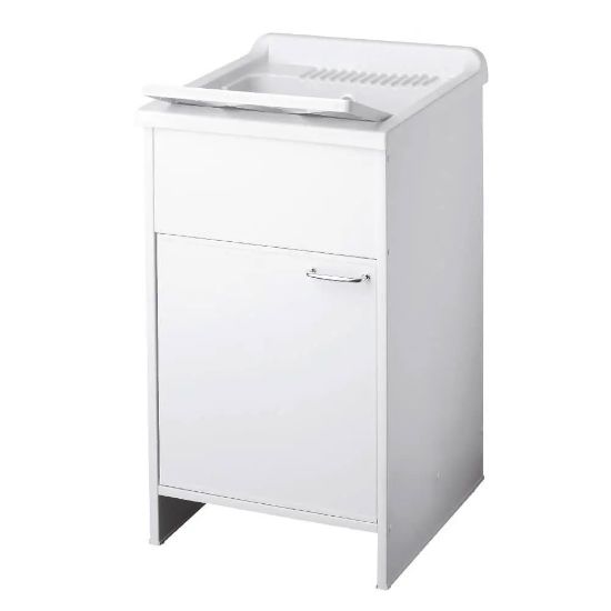 Immagine di LAVATOIO IN PVC CON MOBILE 50x50 CM COMPLETO DI ASSE IN POLIPROPILENE NEGRARI