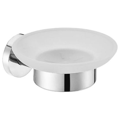 Immagine di PORTASAPONE CROMO CON VETRO ACIDATO ATLANTA