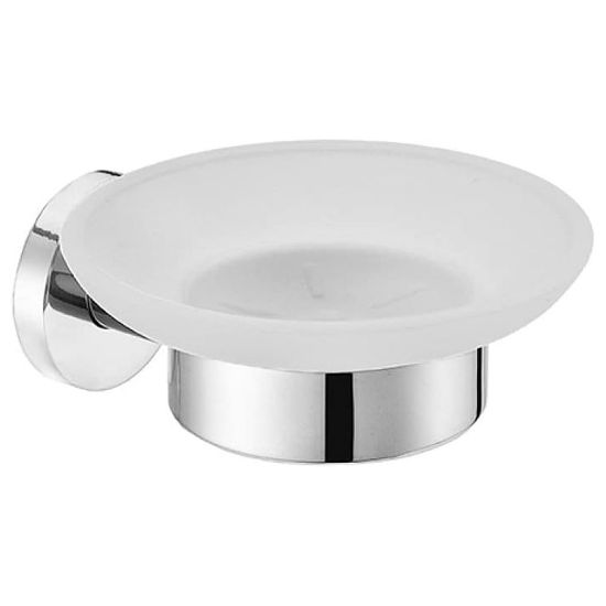 Immagine di PORTASAPONE CROMO CON VETRO ACIDATO ATLANTA