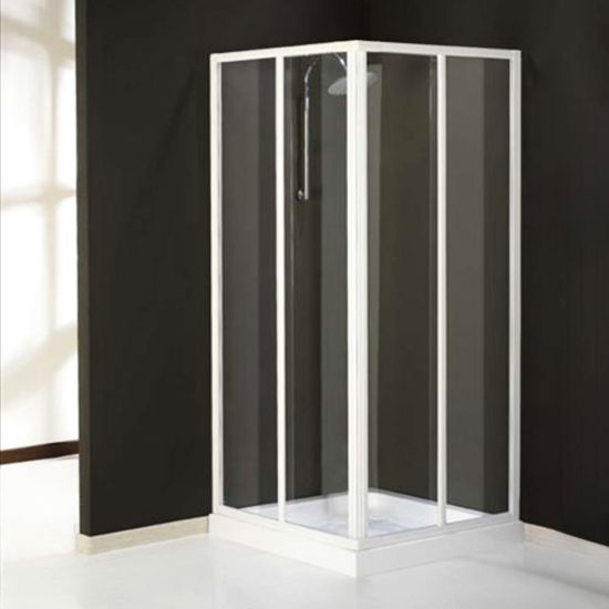 Immagine di BOX DOCCIA ANTIBES ANGOLO SCORREVOLE 78-90 CM (PER LATO) BIANCO CRISTALLO TRASPARENTE B.L. PLAST