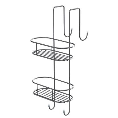 Immagine di PORTA OGGETTI DOCCIA APPENDIBILE OVALE 2 RIPIANI IN FILO CROMO GEDY