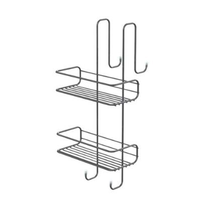 Immagine di PORTA OGGETTI DOCCIA APPENDIBILE RETTANGOLARE 2 RIPIANI IN FILO CROMO GEDY