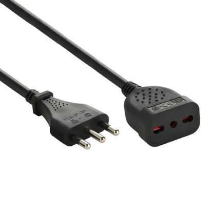 Immagine di PROLUNGA CASALINGA NERA 16A BIVALENTE MT 5 ELECTRALINE