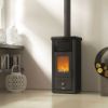 Immagine di STUFA A LEGNA ENEA 7,5 KW RIVESTIMENTO MAIOLICA NERO COLA