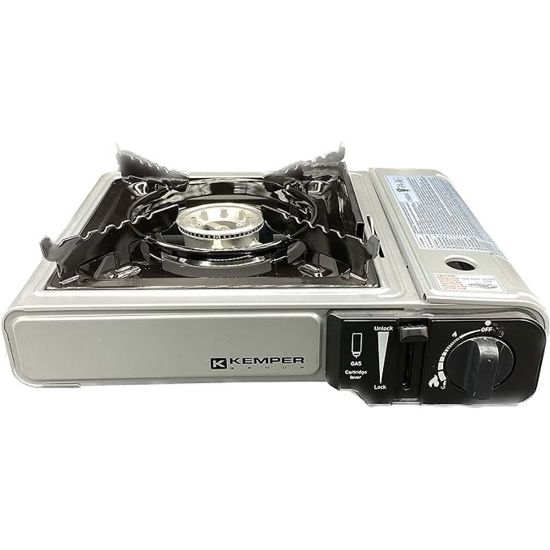 Immagine di FORNELLO A GAS PORTATILE DA TAVOLO SMART IN ACCIAIO FUNZIONANTE CON CARTUCCIA ATTACCO A BAIONETTA  KEMPER