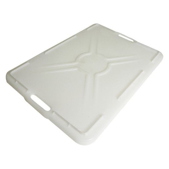 Immagine di COPERCHIO IN PLASTICA HDPE BIANCO (LxHxP) 63x3,5x44 CM PER CASSA ROSSA 65 LT