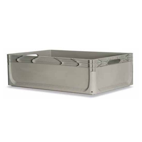 Immagine di CONTENITORE INDUSTRIALE MODULARE L 60 P 40 H 22 CM GRIGIO SENZA COPERCHIO ART PLAST