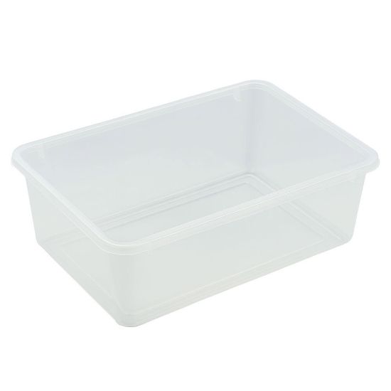 Immagine di CONTENITORE MULTIUSO TRASPARENTE CON COPERCHIO 25 LT  L 58,5 P 39 H 17 CM ART PLAST