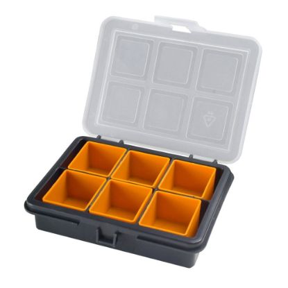 Immagine di PORTAMINUTERIA CON 6 VASCHETTE REMOVIBILI L 12 X P 10 X H 2,8 CM COPERCHIO TRASPARENTE