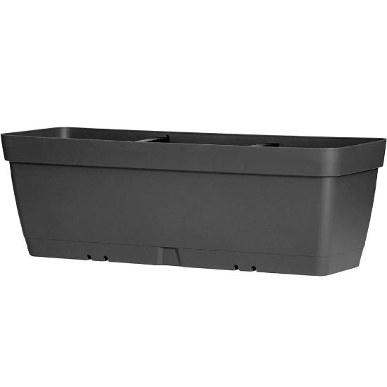 Immagine di FIORIERA CON RISERVA D'ACQUA  L 49 P 16,1 H 16 CM 9,5 LT ANTRACITE ART PLAST