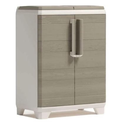 Immagine di ARMADIO PORTASACCO PER RACCOLTA DIFFERENZIATA SPLIT PREMIUM WOOD L 69 P 39 H 92 CM KETER