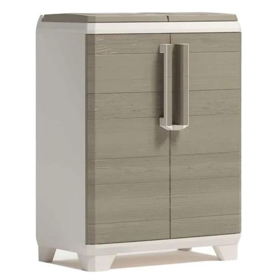 Immagine di ARMADIO PORTASACCO PER RACCOLTA DIFFERENZIATA SPLIT PREMIUM WOOD L 69 P 39 H 92 CM KETER