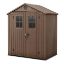 Immagine di CASETTA GIARDINO (DARWIN 6X4) IN RESINA CON FINESTRE EFFETTO LEGNO NATURALE MARRONE L.190 P.122 H.221 CM  KETER