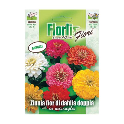 Immagine di BUSTINA SEMI FIORI ZINNIA FIOR DALIA DOPPIA MIX L 11,5 H 16 CM FLORTIS